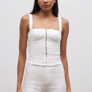 Because of Alice Square Neck Hook & Eye Corset - Ivory